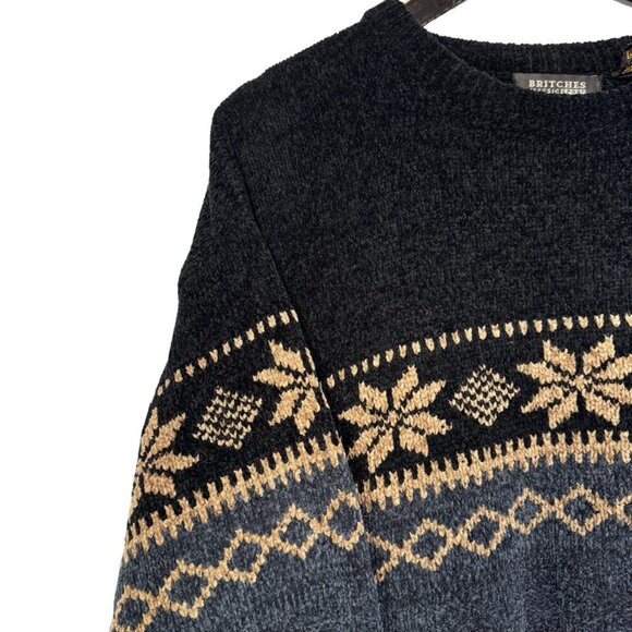 Vintage Black and Cream Crewneck Grandpa Sweater - Picture 2 of 5